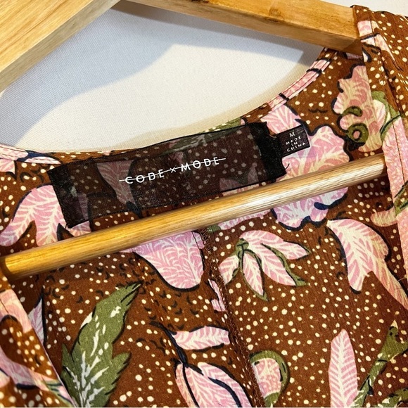 NWOT Code x Mode Floral Midi Dress Cottagecore Boho Bohemian - Picture 3 of 6